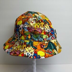 Vintage Pokemon All Over Print Bucket Hat One Size 2014 Ages 14 And Over Rare